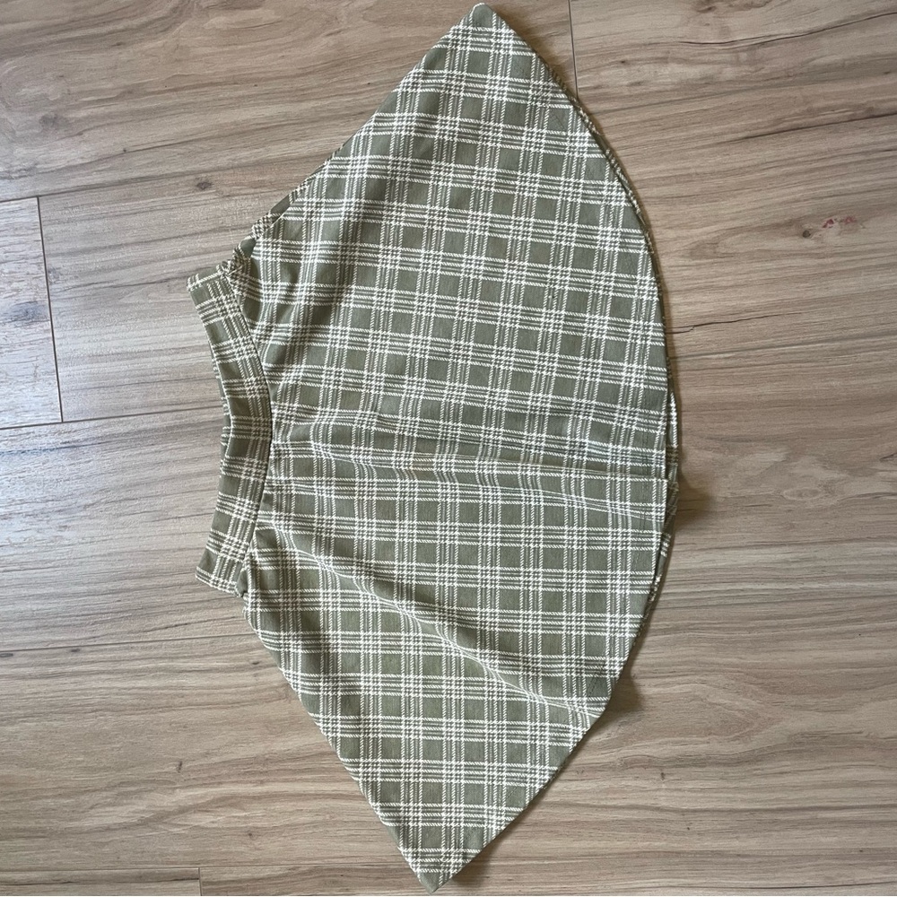 Ginger G Olive Plaid A-Line Skirt